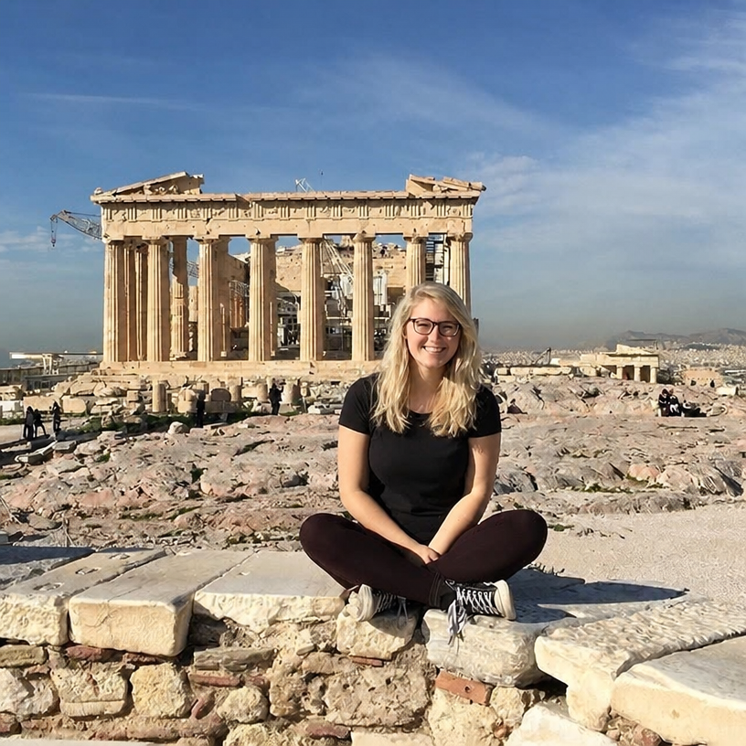 Student at the Acropolis in Athens